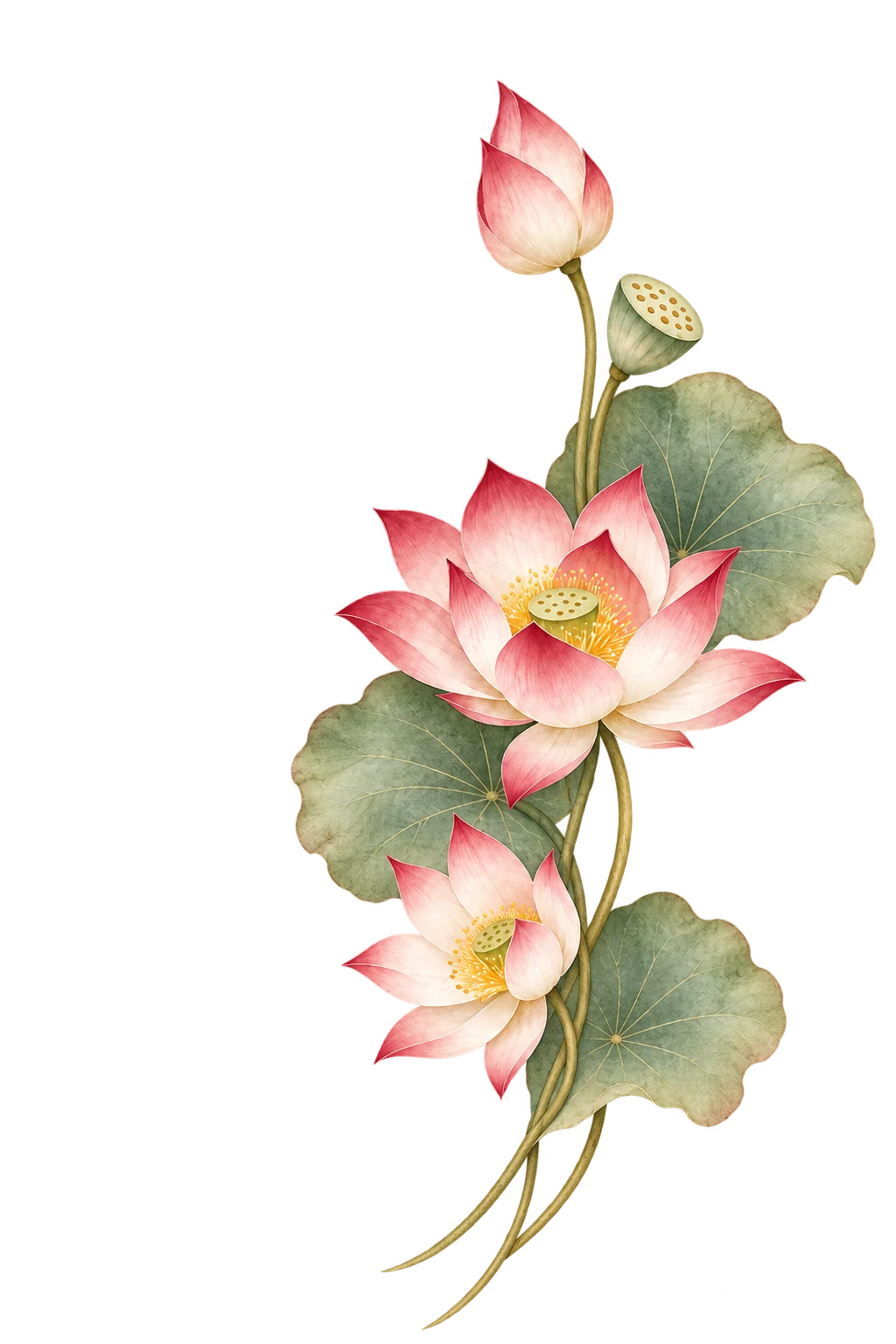 Hoa sen trang trí phong bì